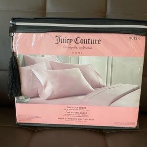 Juicy couture queen sheet set pink